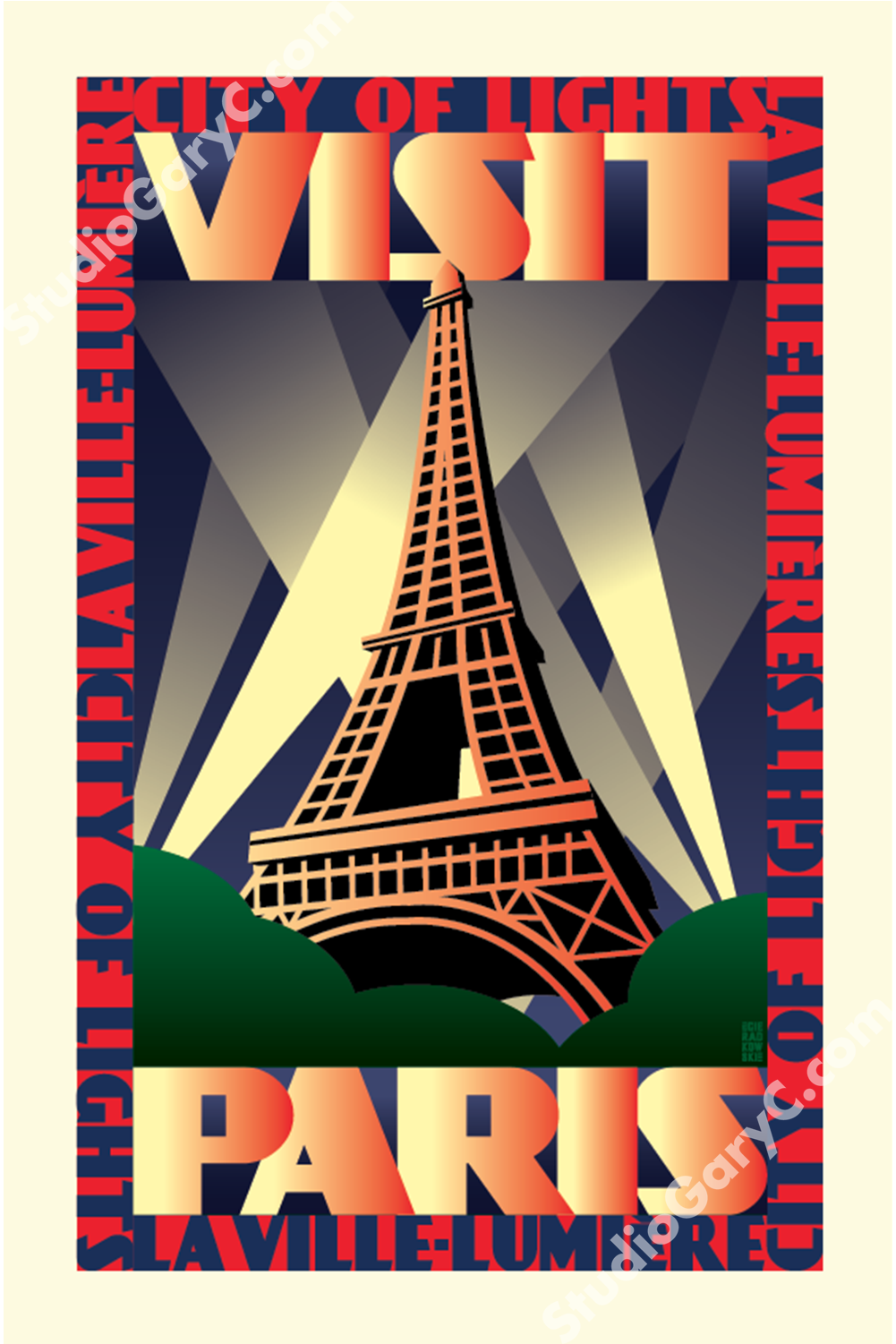 Art Deco 1930's Paris Travel Poster - Art Deco Paris Posters PNG with transparent background
