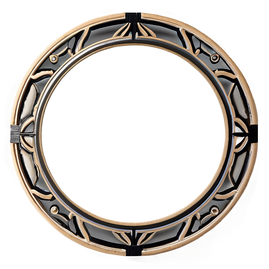 Art Deco Circle Frame Png Qtp79