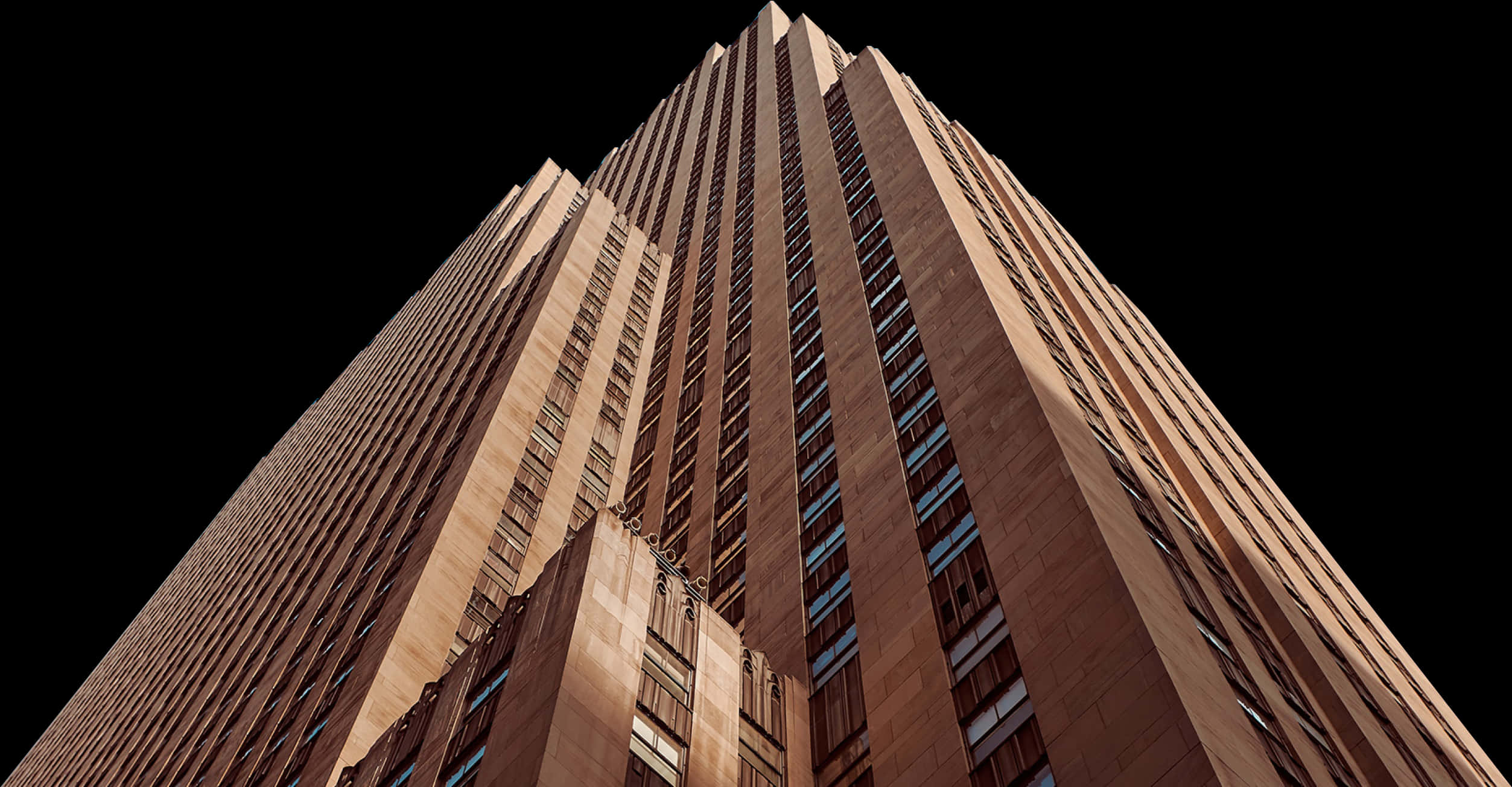 Art Deco Skyscraper Perspective PNG with transparent background