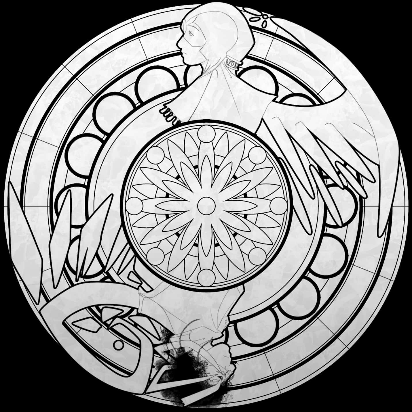 Church Drawing Stained Glass - Black Round Stained Glass Window, HD Png Download PNG image with a transparent background, free high-resolution download
