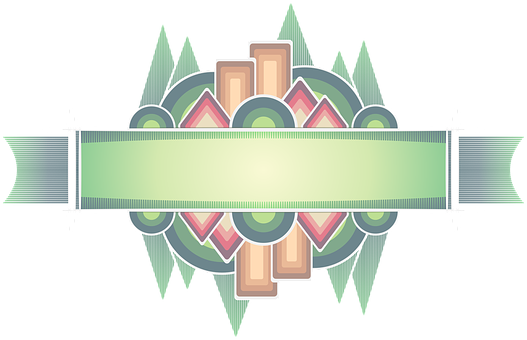 Art Deco Style Banner Design PNG with transparent background