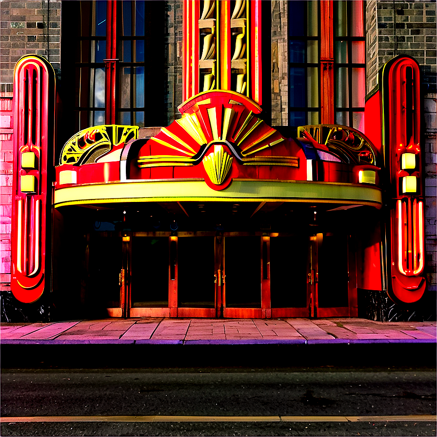 Art Deco Theater Facade PNG rnc68 PNG with transparent background