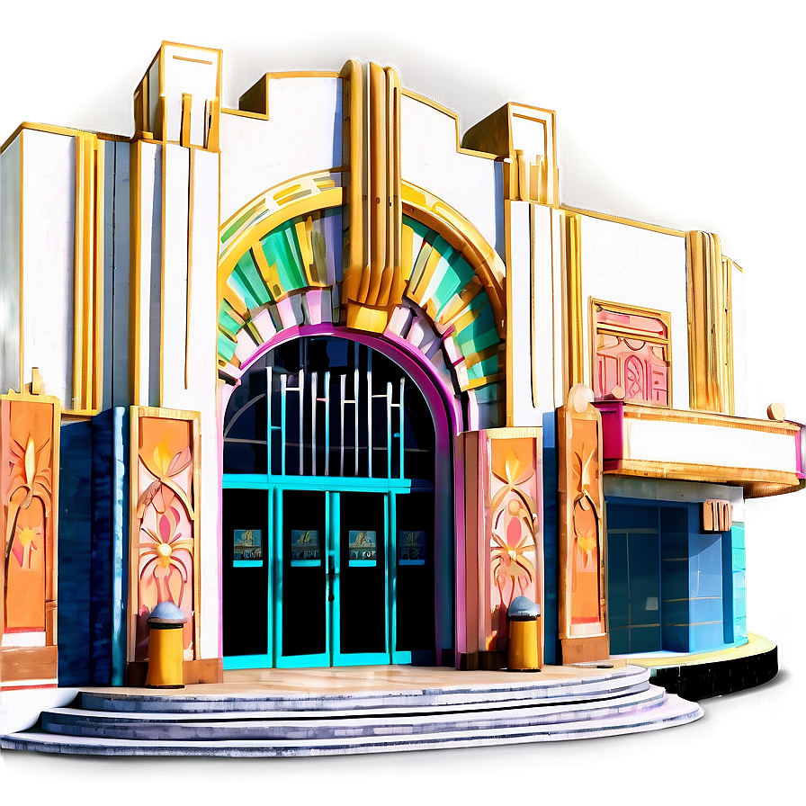 Art Deco Theatre Entrance PNG 06242024 PNG with transparent background