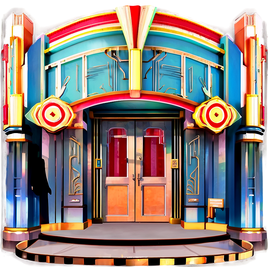 Art Deco Theatre Entrance PNG slh10 PNG with transparent background