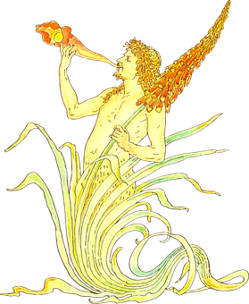 Art_ Nouveau_ Floral_ Fantasy PNG with transparent background