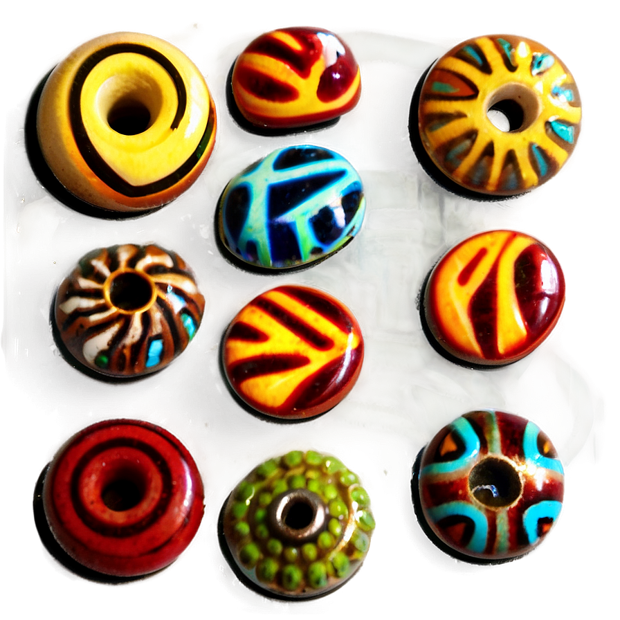 Artisan Clay Beads PNG 06212024 PNG with transparent background