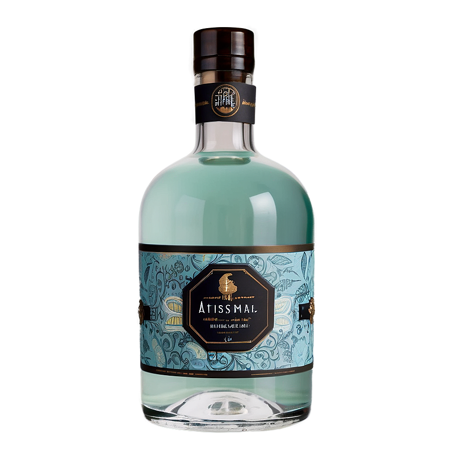 Artisanal Gin Bottle Png Diq