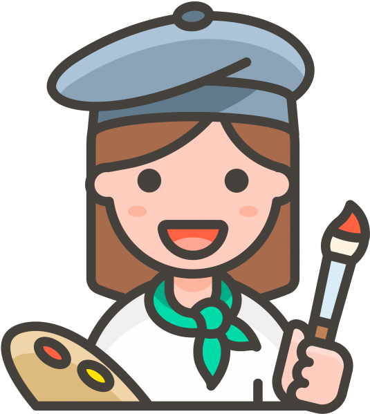Painter Woman Emoji - Artist Icon Png, Transparent Png PNG with transparent background