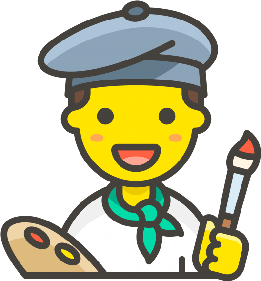 Painter Man Emoji - Artist Icon Png, Transparent Png PNG with transparent background