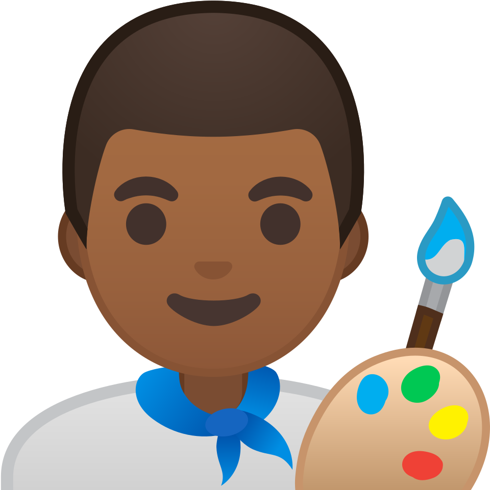 Man Artist Medium Dark Skin Tone Icon - Artist Emoji, HD Png Download PNG with transparent background