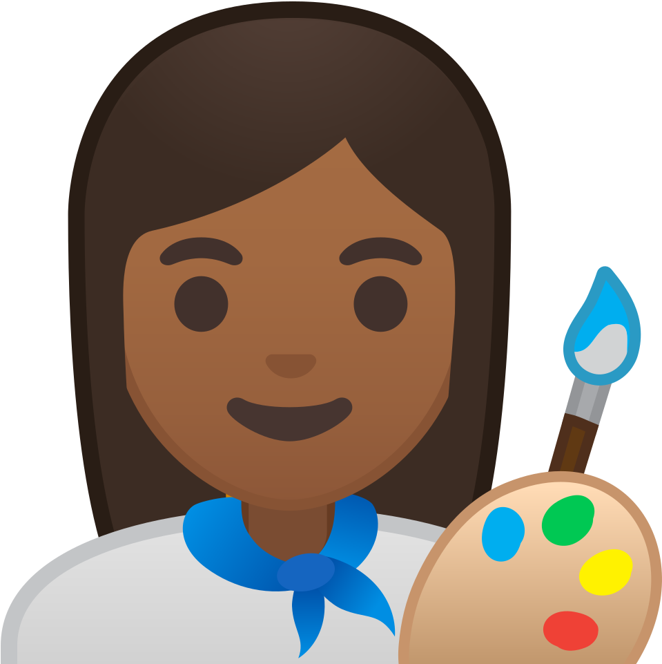 Woman Artist Medium Dark Skin Tone Icon - Artist Icon Png, Transparent Png PNG with transparent background