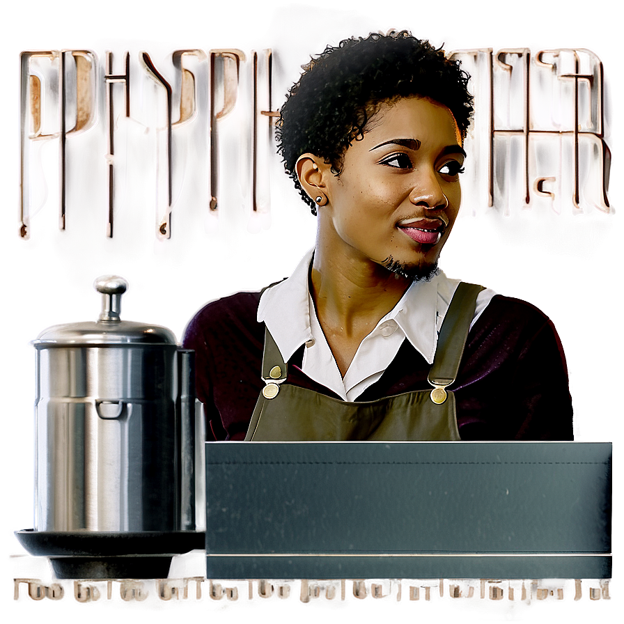 Artistic Barista Portrait Png Srq78