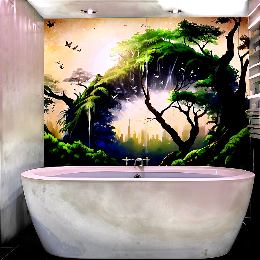 Artistic Bathroom Murals Png Emo72