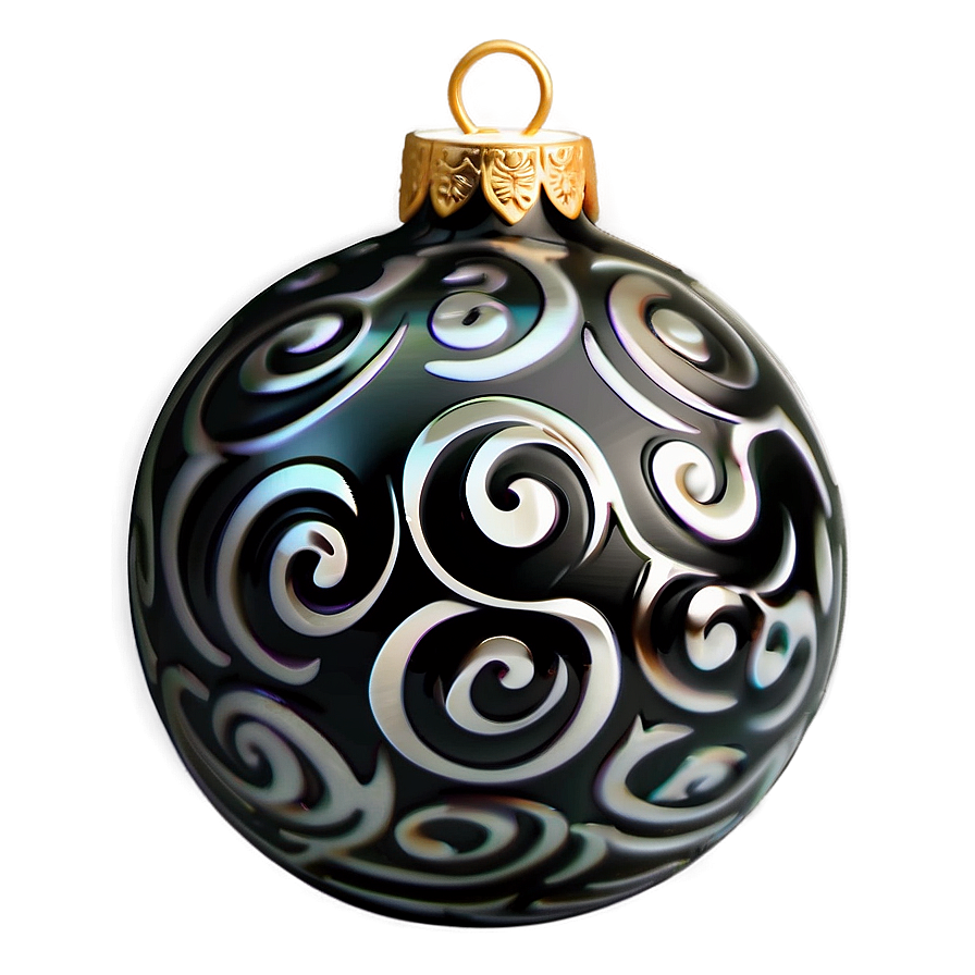 Artistic Black Swirl Ornament Png Kqg14