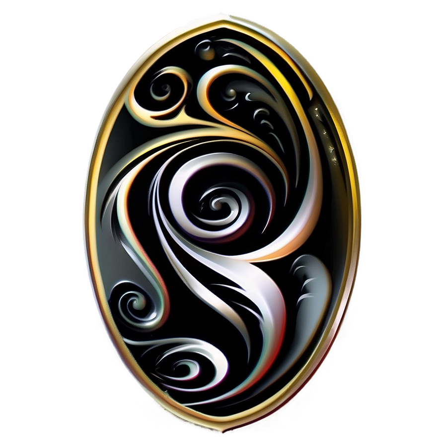 Artistic Black Swirl Ornament Png Sjf