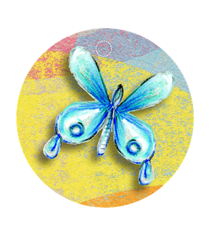 Artistic Blue Butterfly Illustration