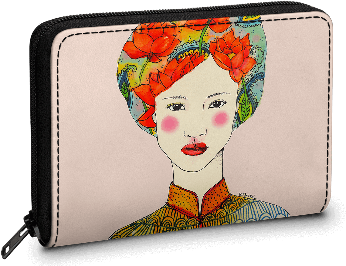 Artistic Floral Print Wallet