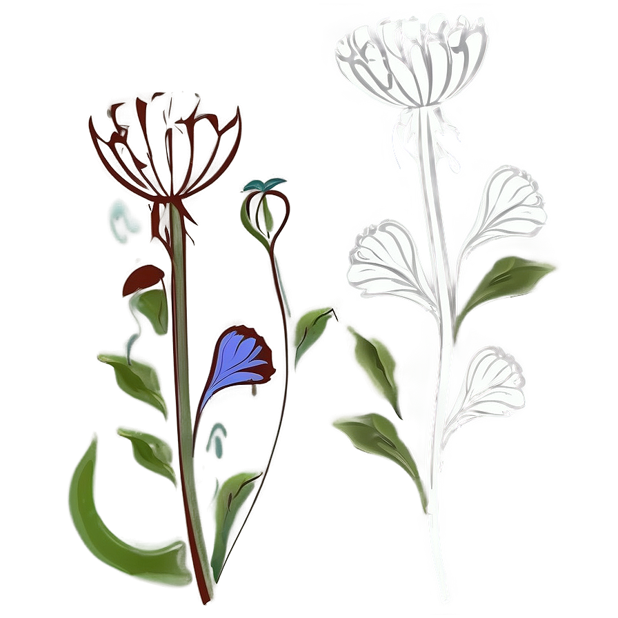 Artistic Flower Outline Png Mwd81