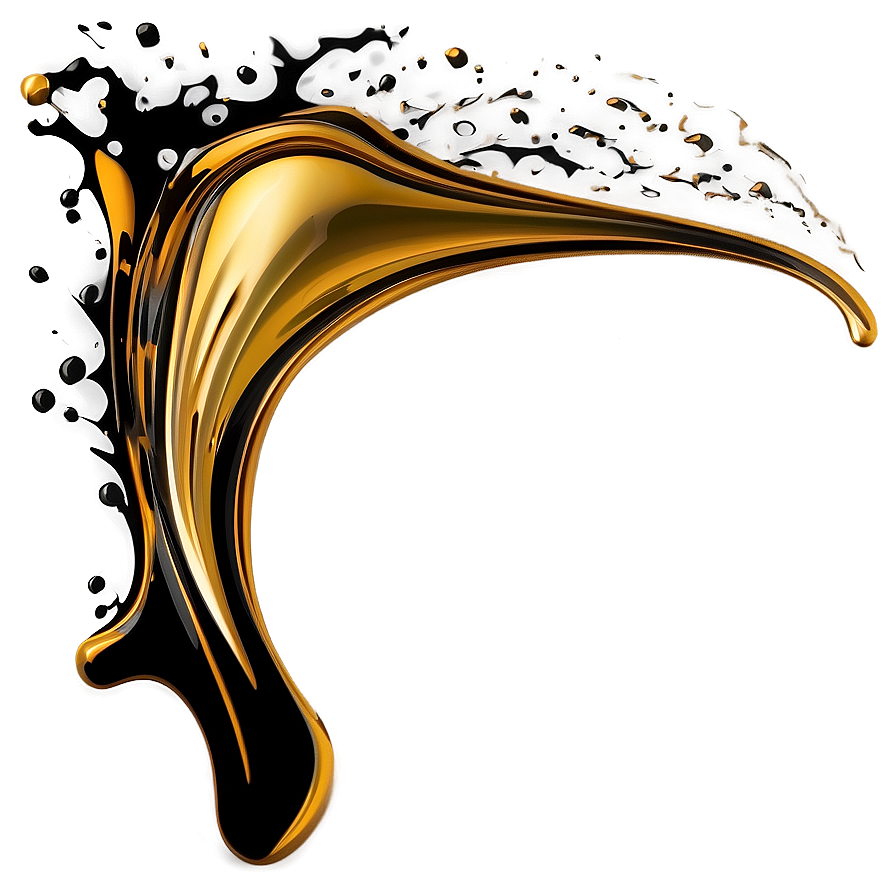 Artistic Gold And Black Splash Png 06282024