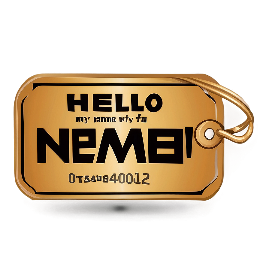 Artistic Hello My Name Is Tag Design Png Bhp4