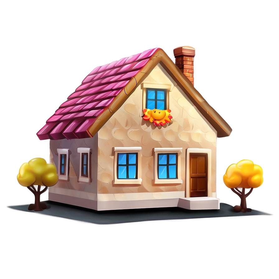 Artistic House Emoji Png Xip