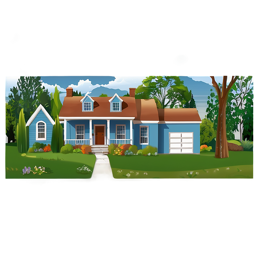 Artistic House Illustration Png 05252024