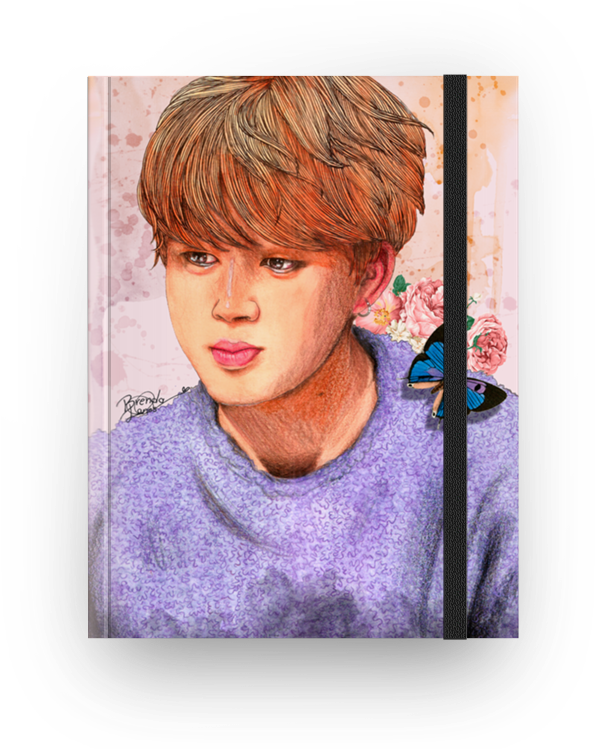 Artistic Portraitof Jiminin Purple Sweater PNG with transparent background