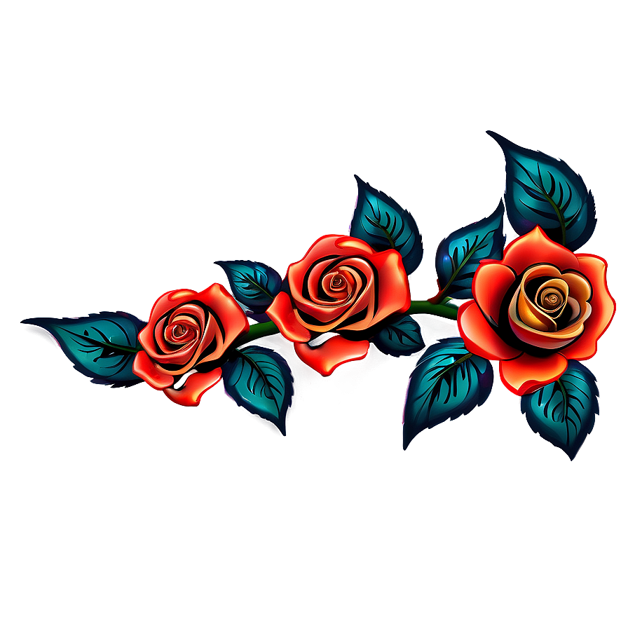 Artistic Rose Tattoo Creation Png Tev