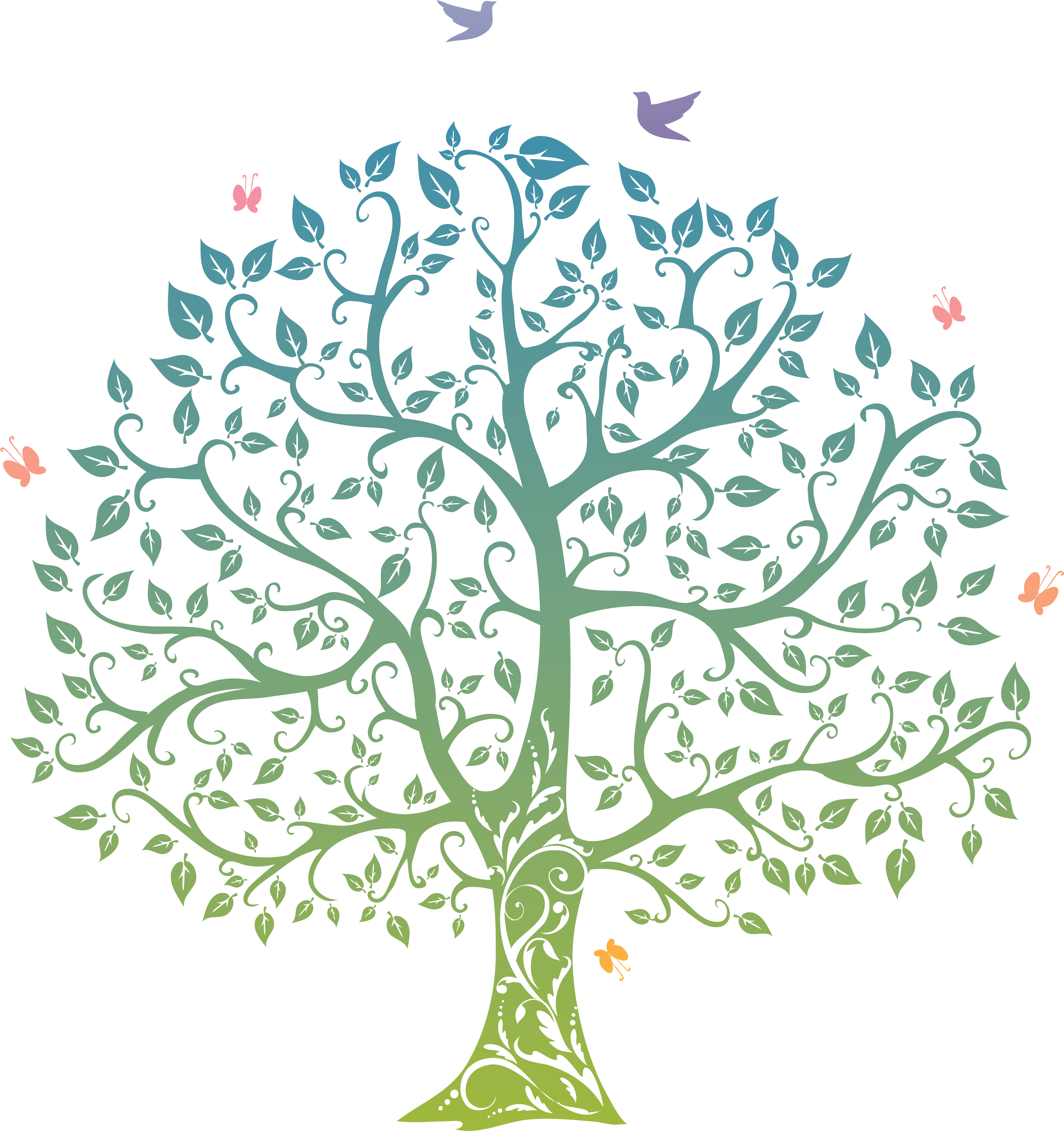 Artistic Tree Illustration PNG with transparent background