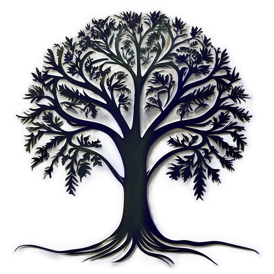 Artistic Tree Silhouette Png Lba