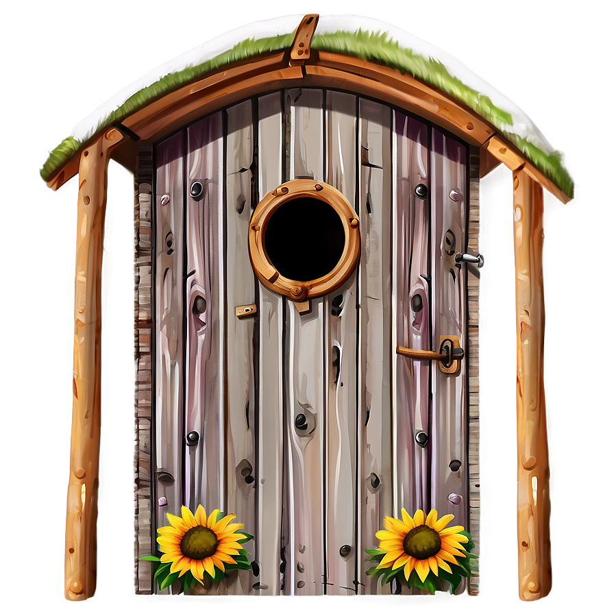 Artistically Painted Outhouse Png 45