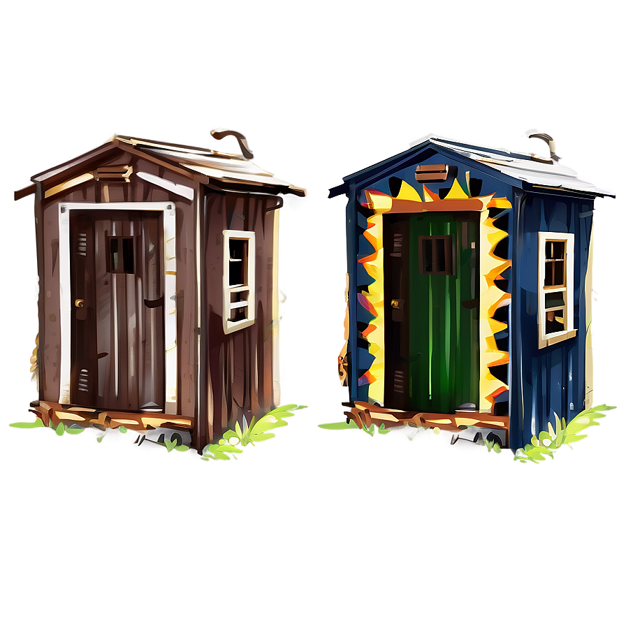 Artistically Painted Outhouse Png 49