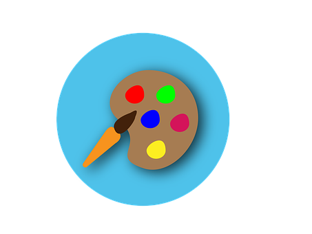 Artists Paletteand Brush PNG with transparent background