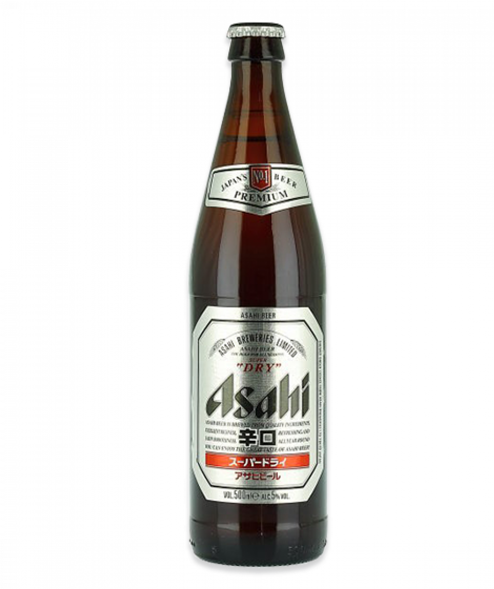 Asahi Premium Japanese Beer Bottle PNG image with a transparent background, free high-resolution download