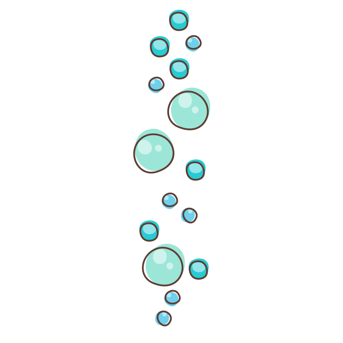 Ascending Bubbles Underwater PNG with transparent background