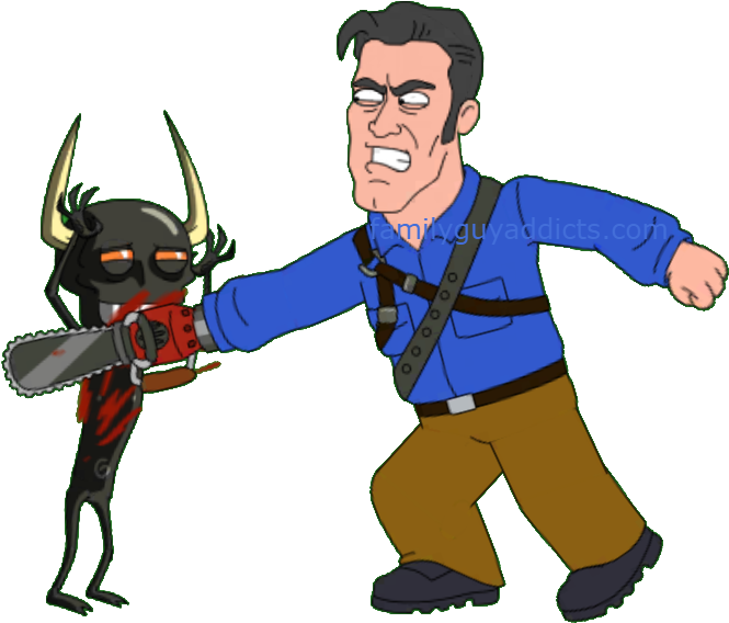 Ash Williams Have A Chainsaw Malfunction - Ash Williams Family Guy, HD Png Download PNG with transparent background