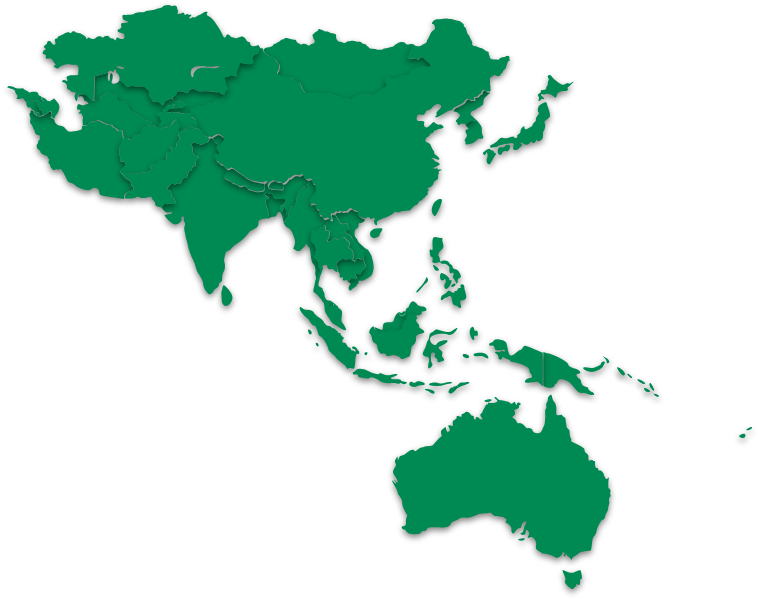 Asia Australia Map Outline PNG with transparent background