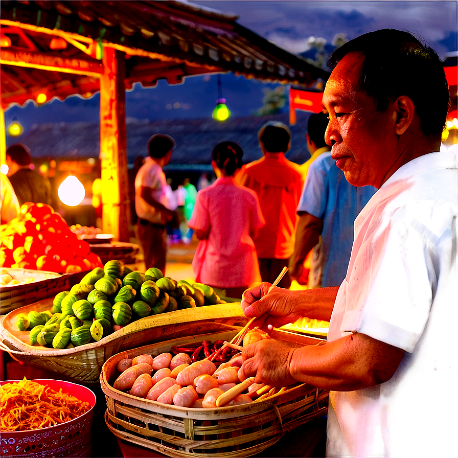 Asia Night Market Scene PNG xth52 PNG with transparent background