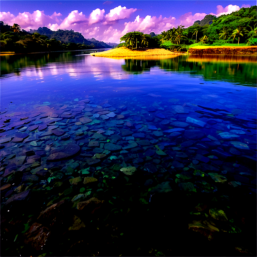 Asia River Scenery PNG iwy PNG with transparent background