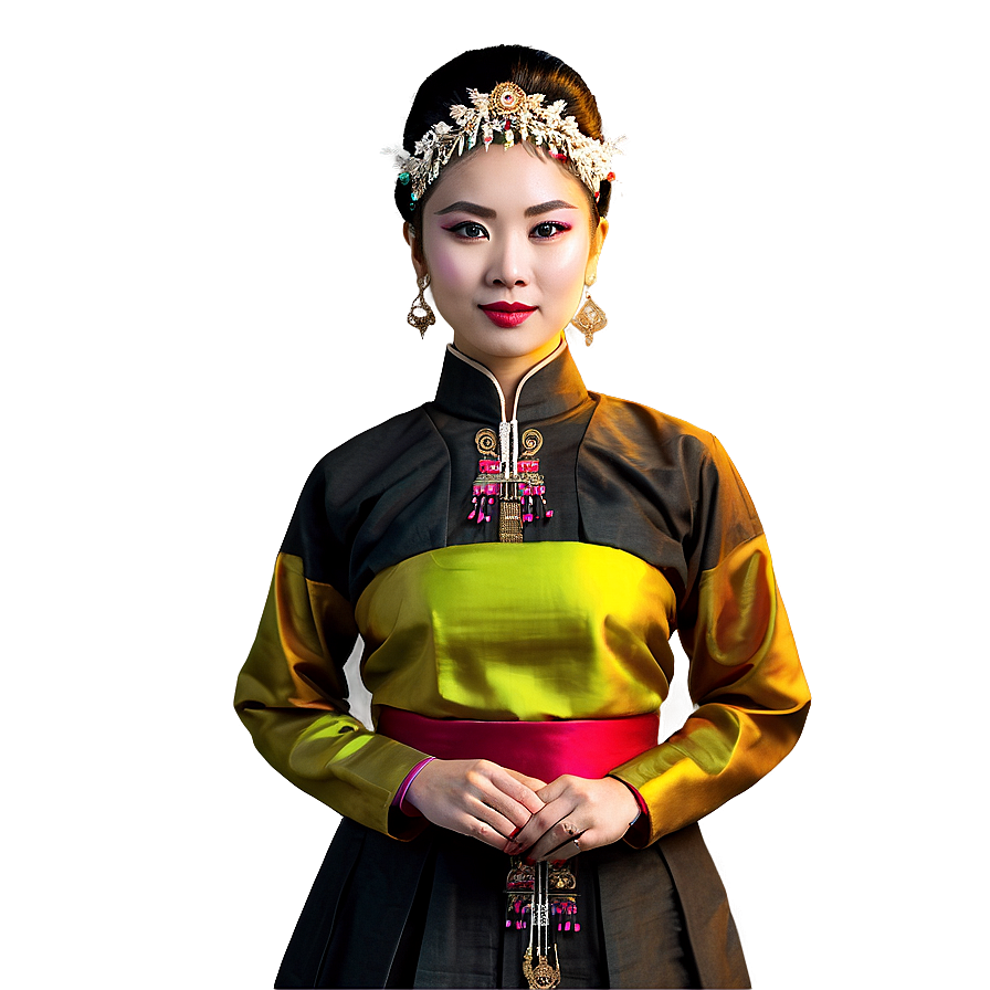 Asian Cultural Dress Portrait Png 06232024