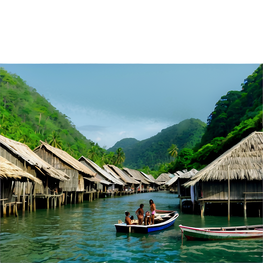 Asian Fishing Village PNG rrq PNG with transparent background