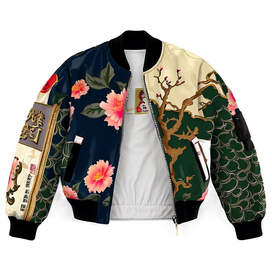 Asian Inspired Bomber Jacket Png Rsw21