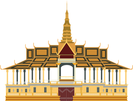 Asian Royal Palace Illustration PNG with transparent background