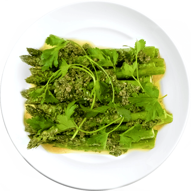 Asparaguswith Pesto Garnish