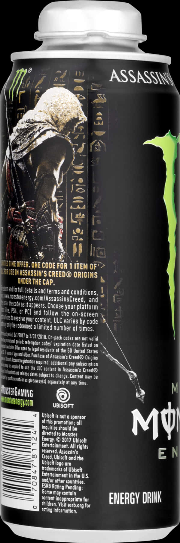 Assassins Creed Origin Monster Energy Drink Can PNG image with a transparent background, free high-resolution download