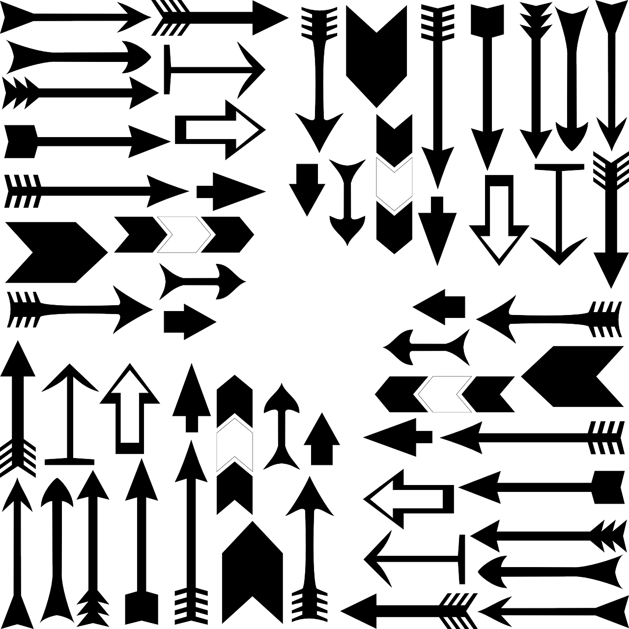 Assorted Arrows Pattern PNG with transparent background