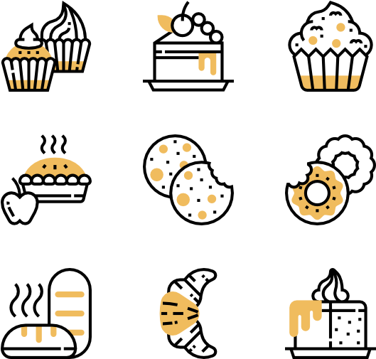 Assorted Bakery Icons Set