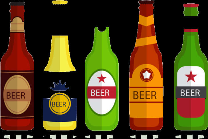 Assorted Beer Bottles Vector