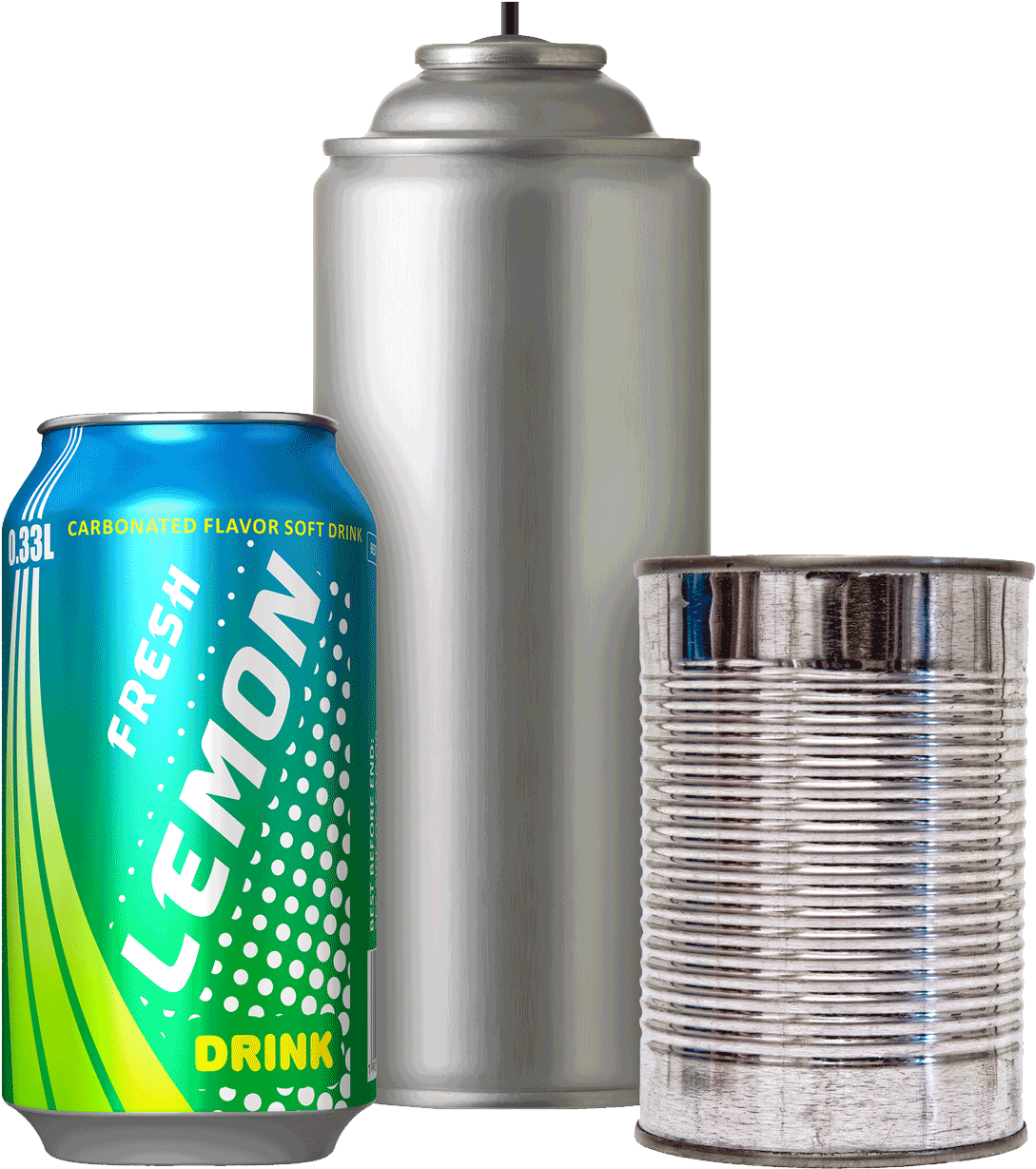 Assorted Beverage Cans Types