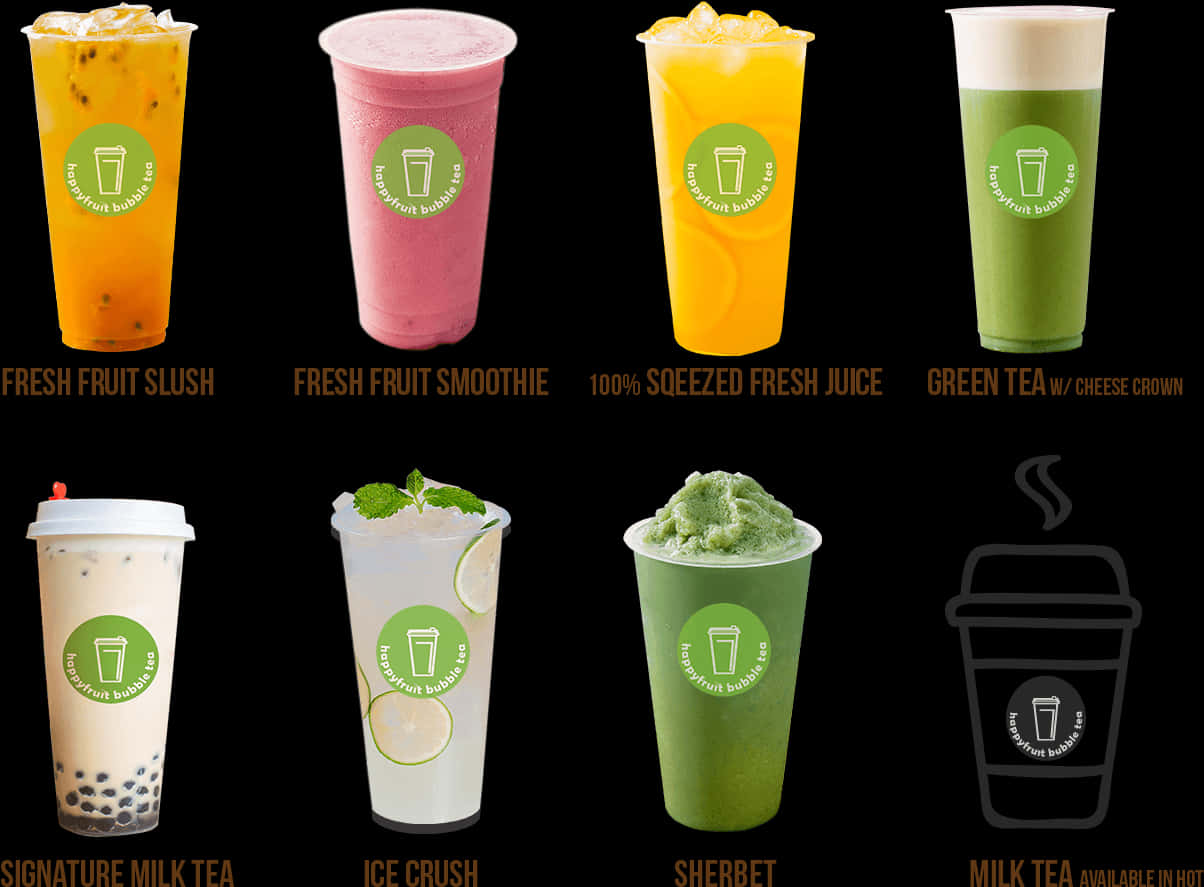 Assorted Bubble Tea Menu Items